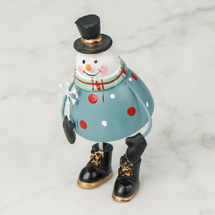 Новогодняя фигурка Металлический снеговик Metal Snowman Figurine 10 cm