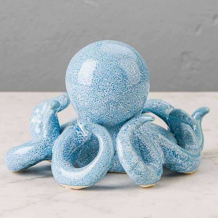 Синяя керамическая фигурка Осьминог Blue Ceramic Octopus