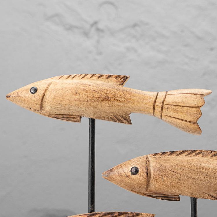 Статуэтка из дерева манго Рыбы Decorative Object Fishes Mango Wood