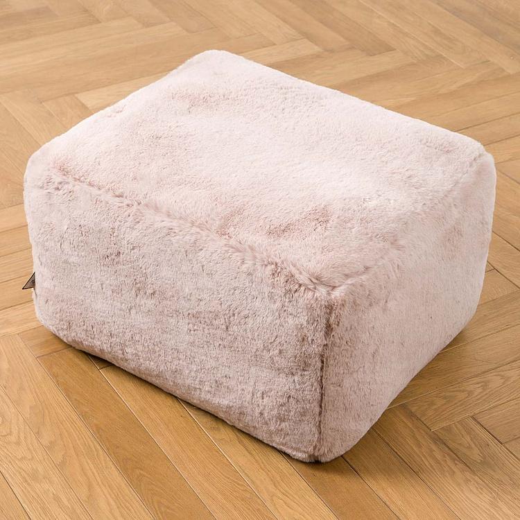 Пуфик Alaska Rectangular Pouf Small искусственный мех Big Bear Pink - ракурс 4