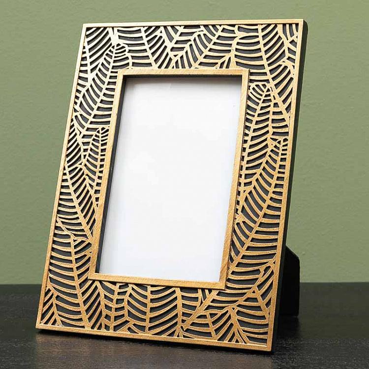Black And Gold Leaves Photo Frame