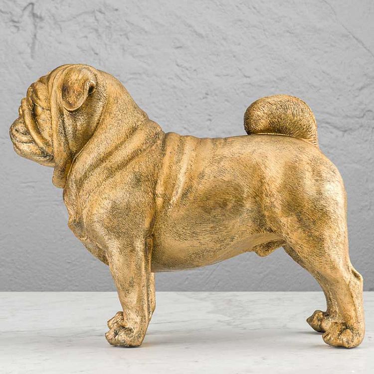 Статуэтка Золотой мопс Бейли Pug Bailey Antique Gold