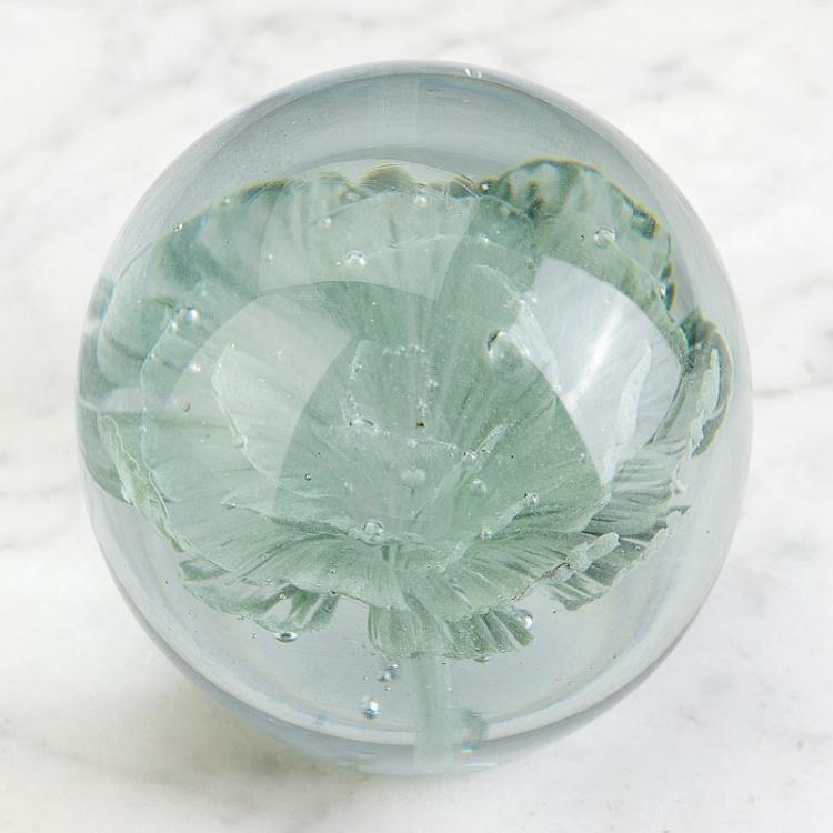 Пресс-папье Зелёный цветок Glass Paperweight Green Flower
