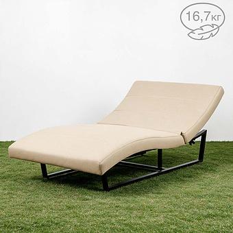 Садовый шезлонг-лежак Wave Lounger, Black акриловая ткань Heather Beige