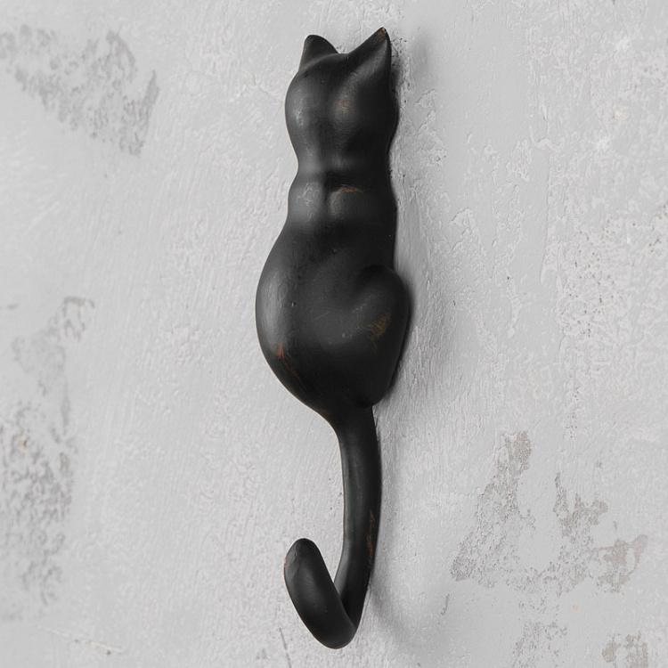 Однорожковый настенный крючок Чёрный кот Cat Tail Hook