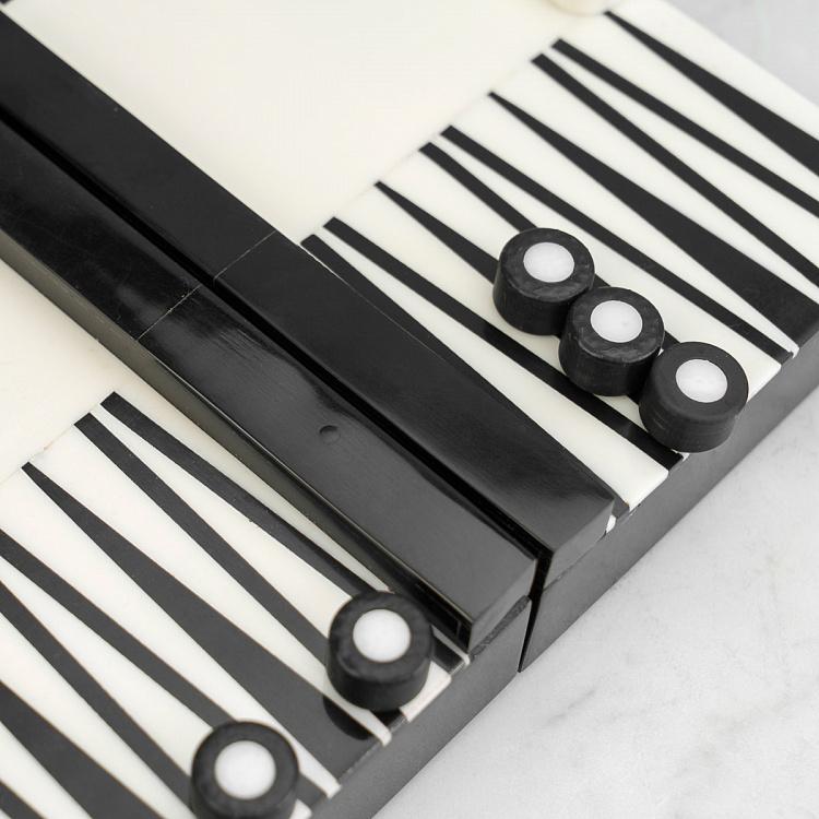 Чёрно-белые нарды Backgammon Elegant Black And White