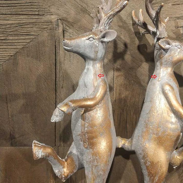 Золотая статуэтка Танцующие олени дисконт1 Dancing Deers Gold Antique discount1