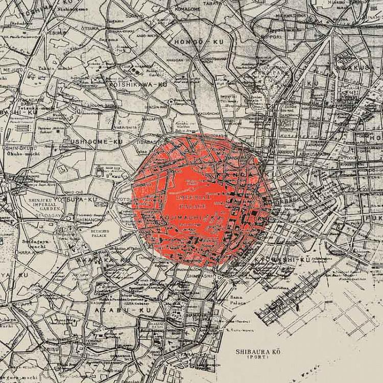 Картина-принт Карта Токио, S Map Tokyo Small