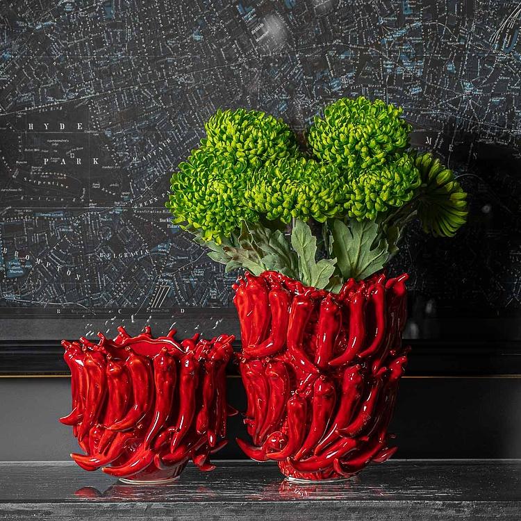 Красная ваза Перцы Чили, S Chili Bordeaux Red Vase Small