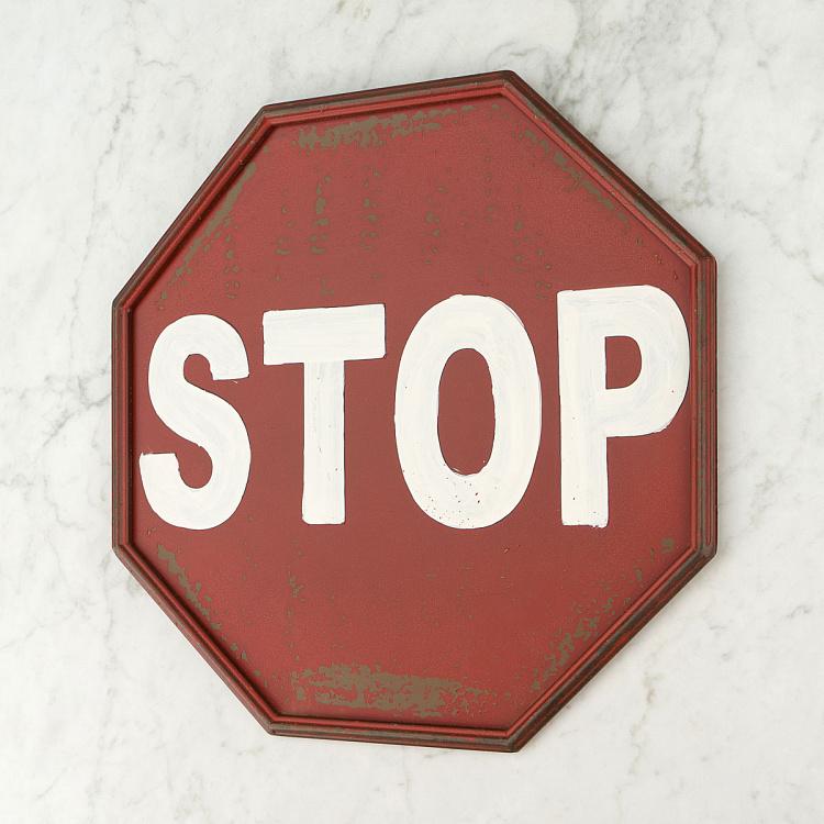 Восьмиугольная металлическая табличка Стоп Metal Sign Stop