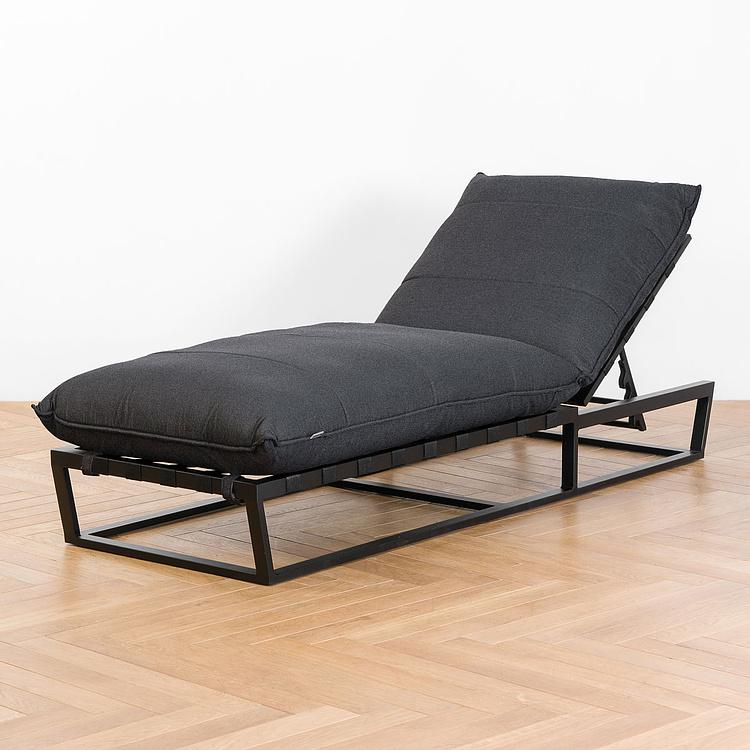 Садовый шезлонг-лежак Reef Lounger, Black акриловая ткань Flanelle