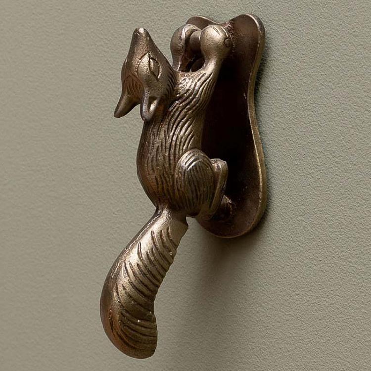 Squirrel Door Knocker Antique Brass