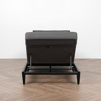 Садовый шезлонг-лежак Dune Lounger, Black акриловая ткань Anthracite Carbon - ракурс 5