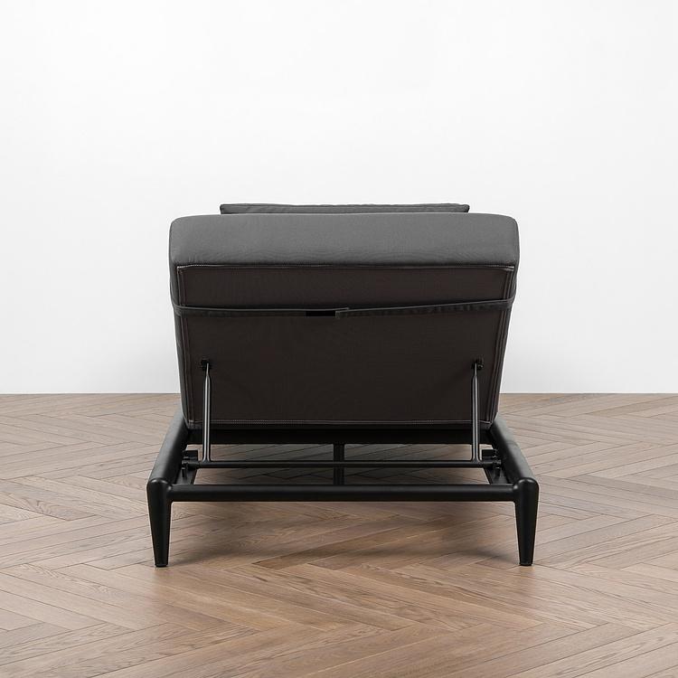 Садовый шезлонг-лежак Dune Lounger, Black акриловая ткань Anthracite Carbon - ракурс 5