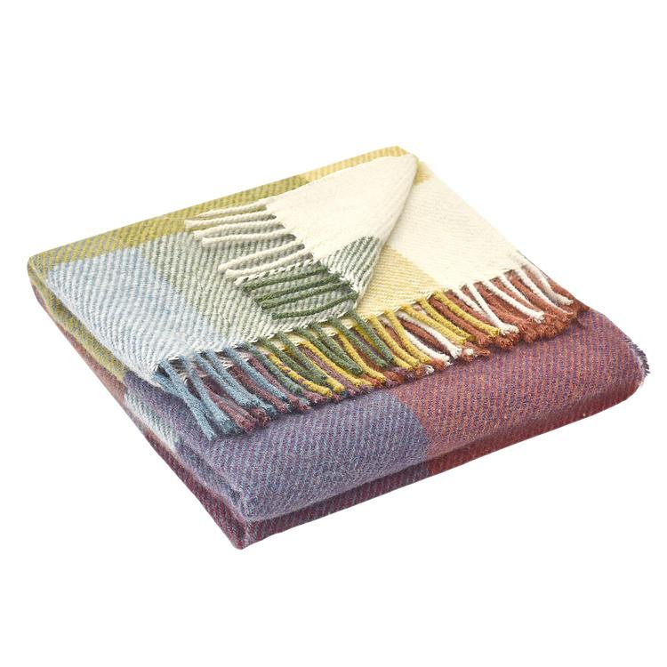 Шерстяной плед Арекипа в красную, коричневую и синюю клетку, 120x180 см Arequipa Plaid Red Brown Blue 120x180 cm