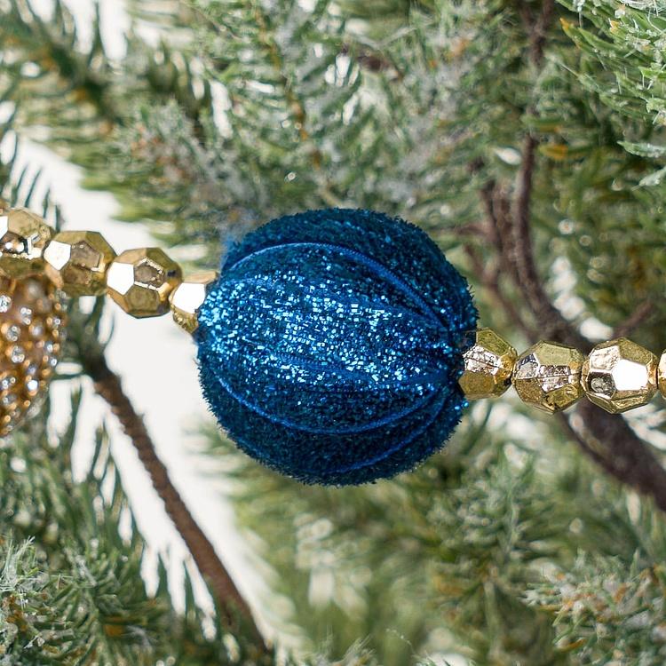 Гирлянда из Золотистых и синих шаров Garland With Balls Gold And Blue 182 cm