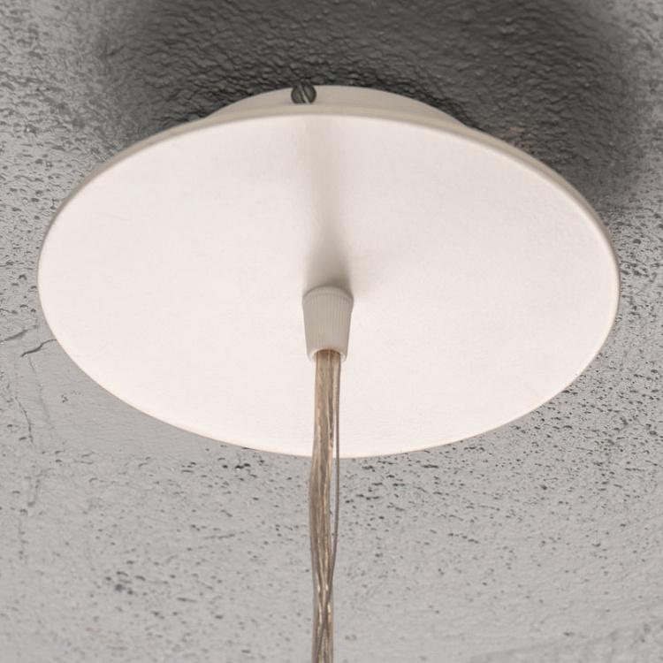 Белый подвесной светильник L210 Krug Ru Wood Chandelier, White Sand