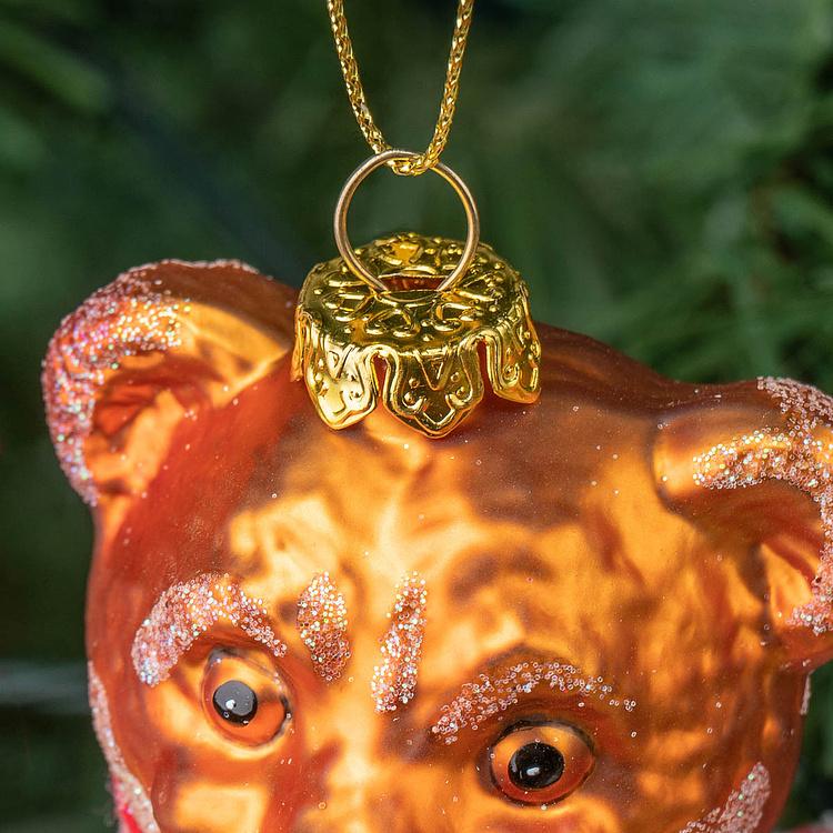 Ёлочная игрушка Медведь в шарфе тартан Glass Tartan Scarf Bear Brown 10&nbsp;cm