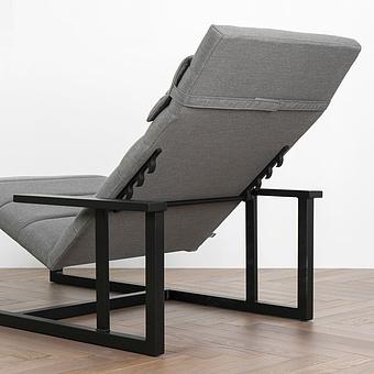 Садовый шезлонг-лежак Roxy Lounger, Black акриловая ткань Flanelle - ракурс 8