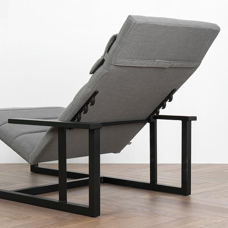 Садовый шезлонг-лежак Roxy Lounger, Black акриловая ткань Flanelle - ракурс 8