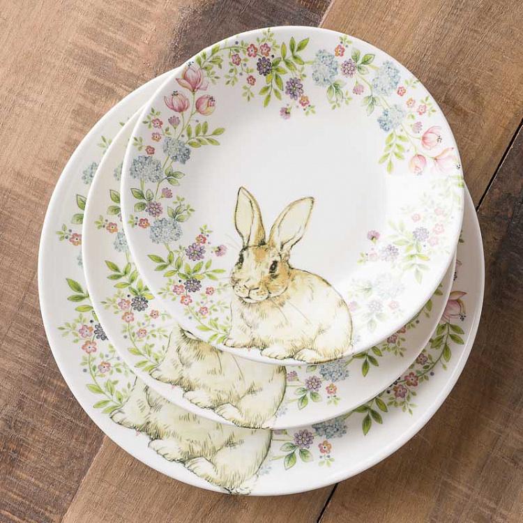 Обеденная тарелка Кролик в венке Rabbit In A Wreath Dinner Plate