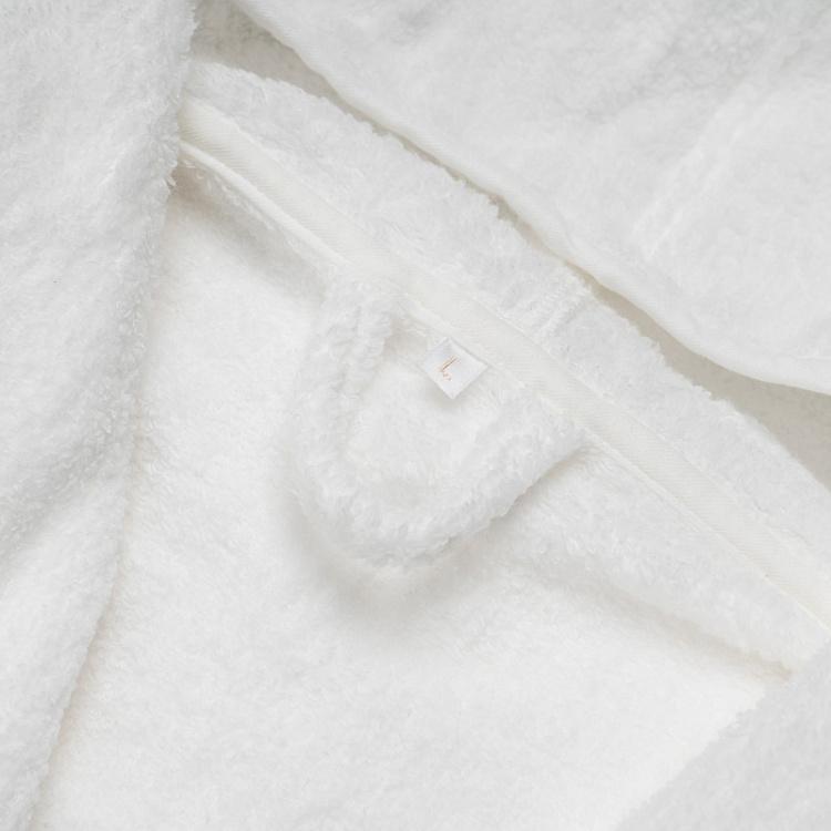 Белый банный халат с капюшоном, размер L	 CL Zero Twist Hooded Robe White L