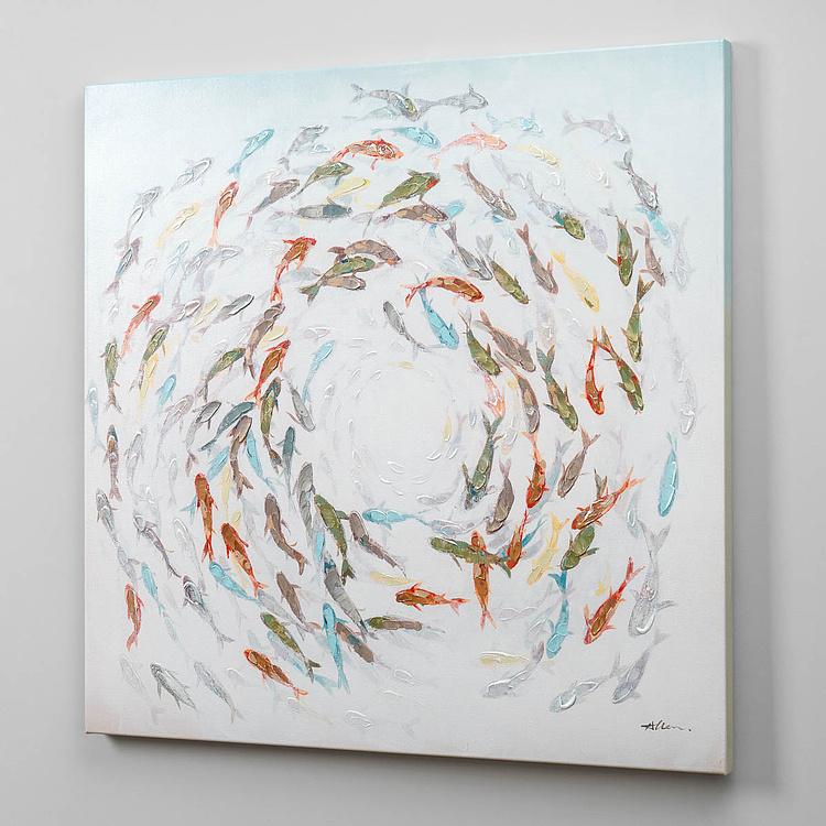 Картина акрилом Canvas Acrylic Painting Fish Swarm