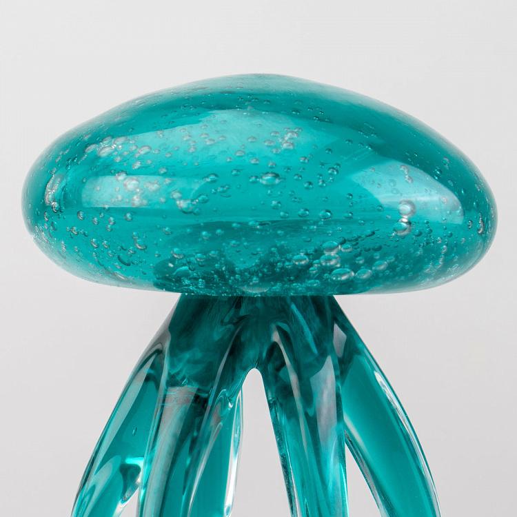 Статуэтка Стеклянная бирюзовая медуза, S Glass Turquoise Jellyfish Small