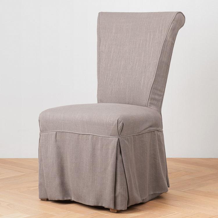 Стул Амели в съёмном чехле, стираный лён Amelie Slipcovered Dining Chair, CC Linen Stone