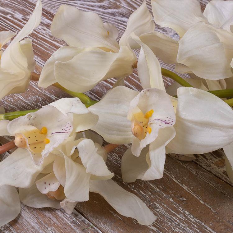 Искусственная Орхидея Цимбидиум белая Orchidee Cymbidium White 80 cm