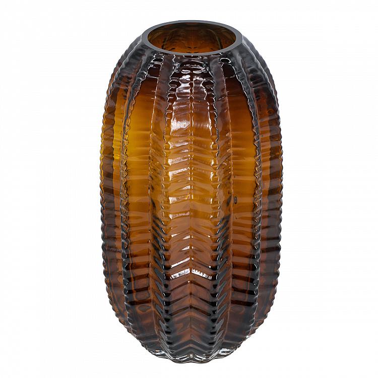 Ваза в форме кактуса цвета янтаря, L Cactus Shape Amber Glass Vase Large