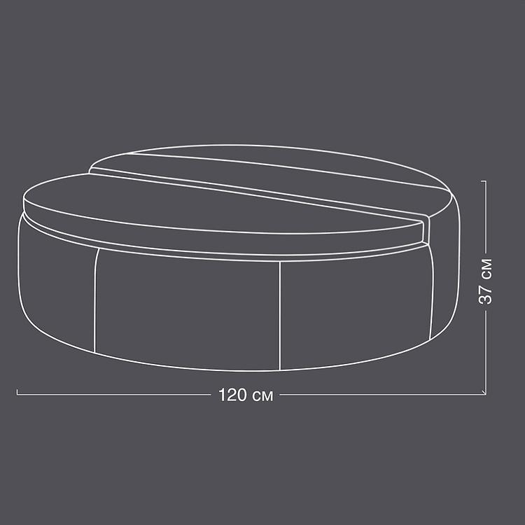 Журнальный стол Shabby Round Coffee Table, GERT натуральная кожа Savage - ракурс 13