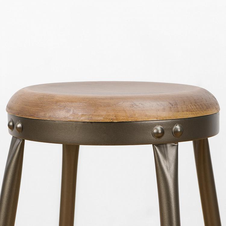 Табурет с деревянным сиденьем Stool Wooden And Metal