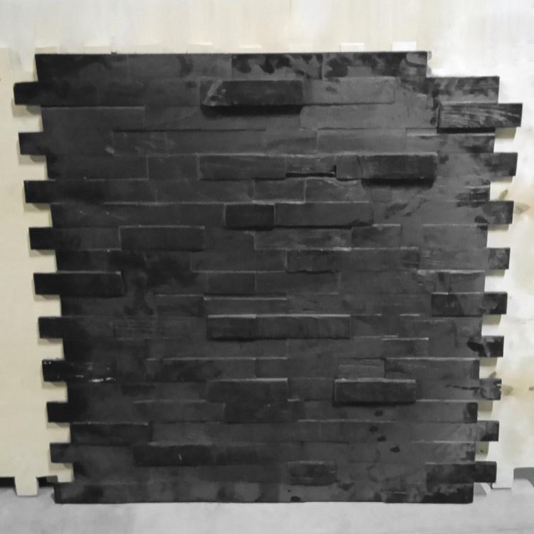 Стеновая панель из тика, угольно-чёрный цвет дисконт9 Teak Brick Panel Blackstone Finished discount9