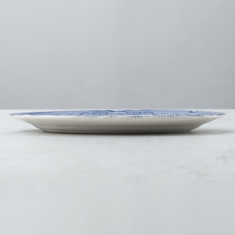 Овальная сервировочная тарелка Голубая ива, M Blue Willow Oval Serving Plate Medium