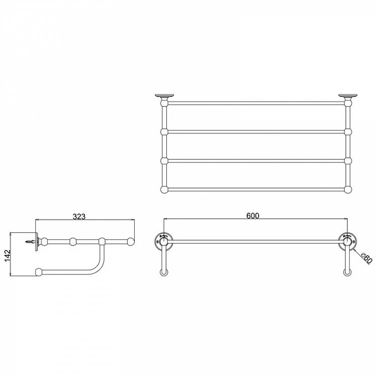 Держатель полотенец цвета хром Towel Rack Chrome