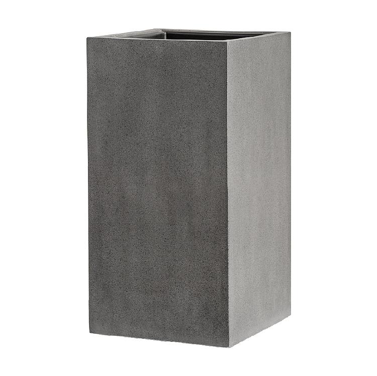 Кашпо Effectory Beton Tall Cube Pot Dark Grey Small