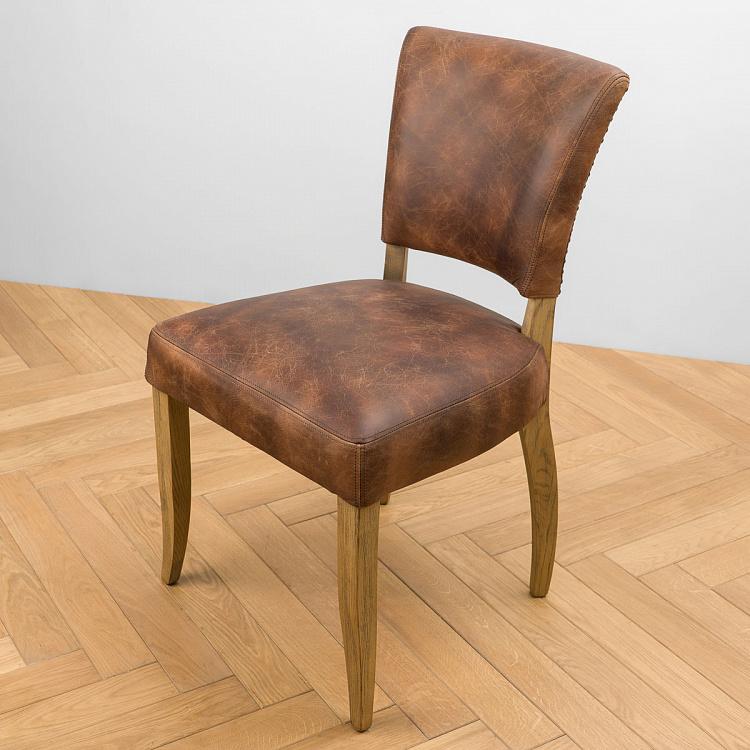 Стул Мами с заклёпками, светлые ножки Mami Dining Chair With Studs, Oak Brown