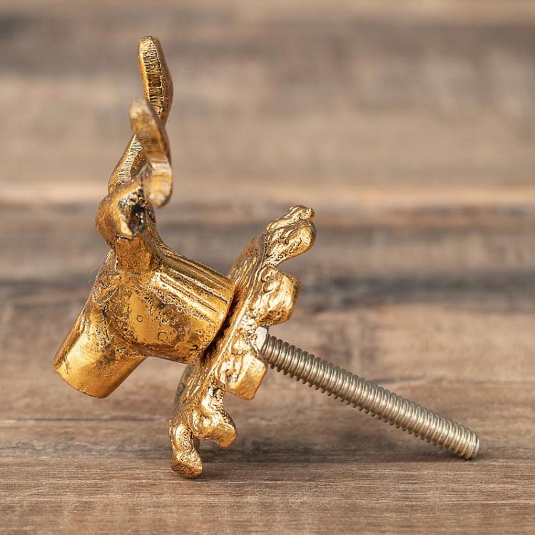 Мебельная ручка Олень золотого цвета Gold Deer Knob
