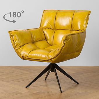 Center Swivel Armchair, Black Matt Metal RM