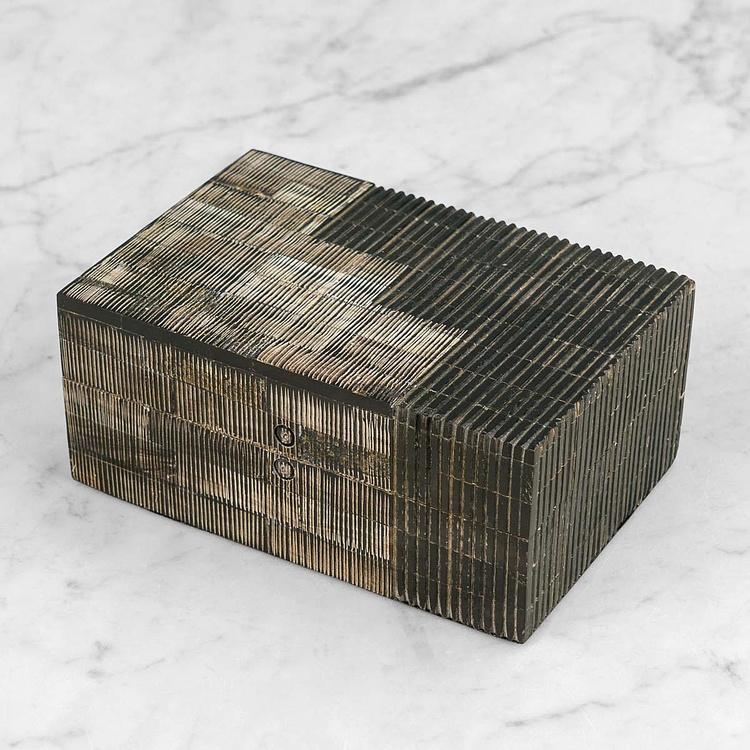 Шкатулка из рога Эмир, S Emir Horn Box Grey And Black Small