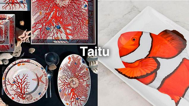 Торжество красоты океана на тарелках и блюдах итальянской посуды Taitu