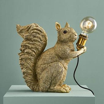 Настольная лампа Table Lamp Squirrel Eduard Eichhorn полирезин Gold Polyresin