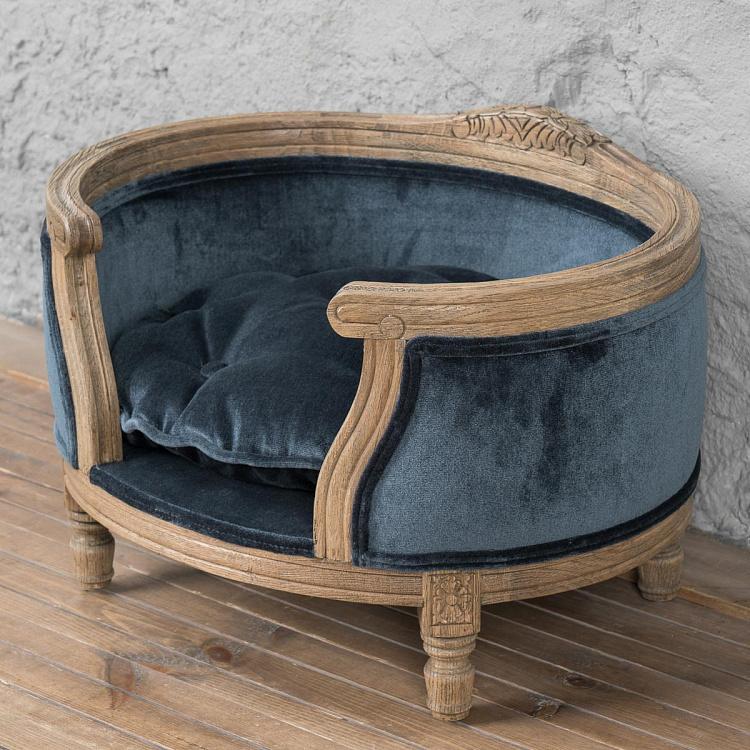 Тёмно-синий диван для собак/кошек Георг, S George Sofa Small, Pile Blue