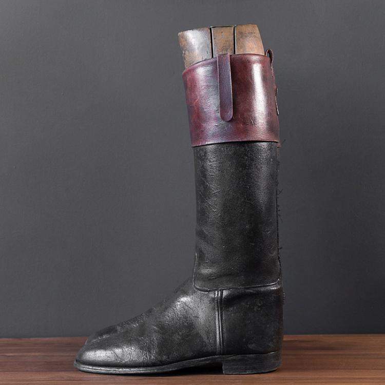 Винтажные сапоги для верховой езды Vintage Black Riding Boots With Shoe Lasts