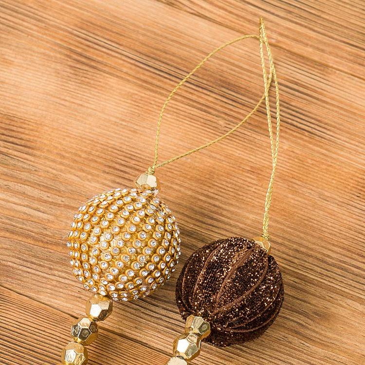 Гирлянда из Золотистых и коричневых шаров Garland With Balls Gold And Brown 182 cm