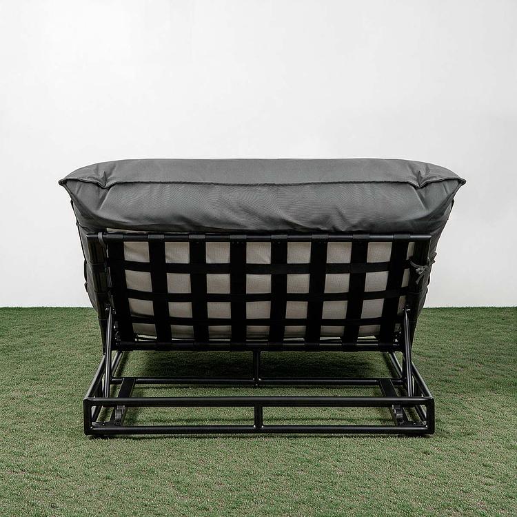 Садовый шезлонг-лежак Coral Lounger, Black акриловая ткань Anthracite Carbon - ракурс 5