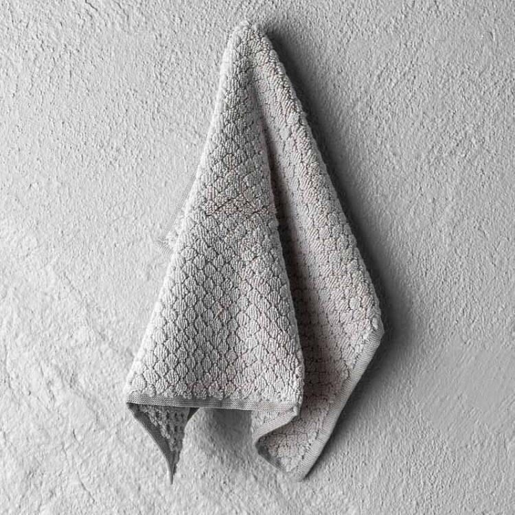 Светло-серое махровое полотенце-салфетка Пунто 30x40 см Punto Washcloth Towel Light Grey 30x40 cm