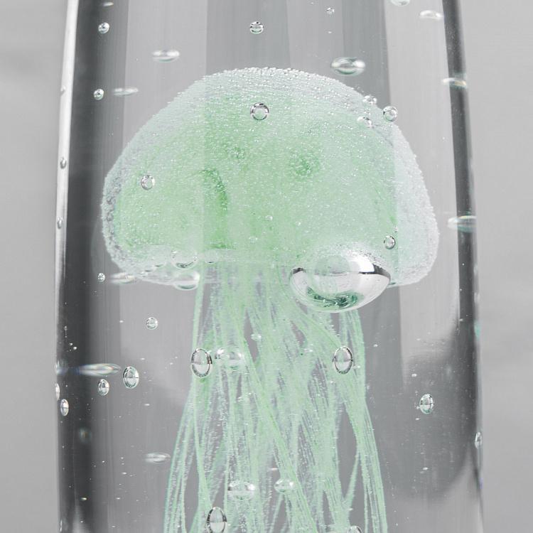 Пресс-папье Зелёная медуза Cylinder Glass Paperweight Green Jellyfish