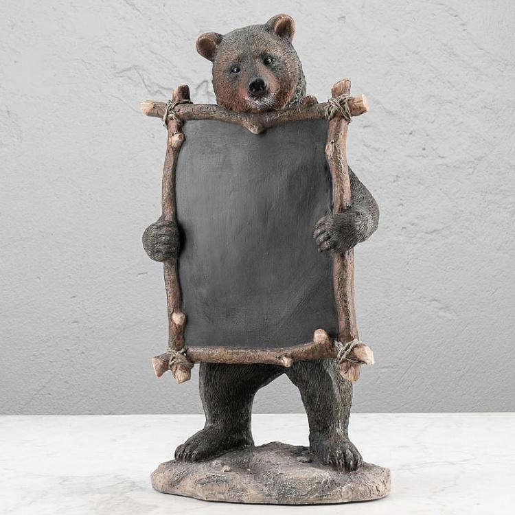 Статуэтка Медведь с доской Bear Holding Black Board